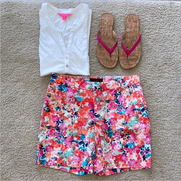 J. Crew Brushstroke Marigold Shorts - Picture 2 of 6